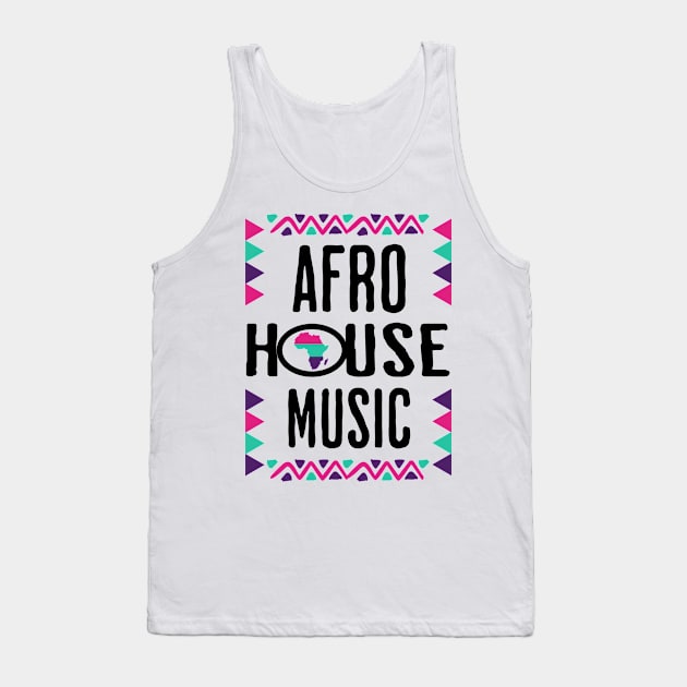 AFRO HOUSE - Continent Culture (Black/pink/teal/purple) Tank Top by DISCOTHREADZ 